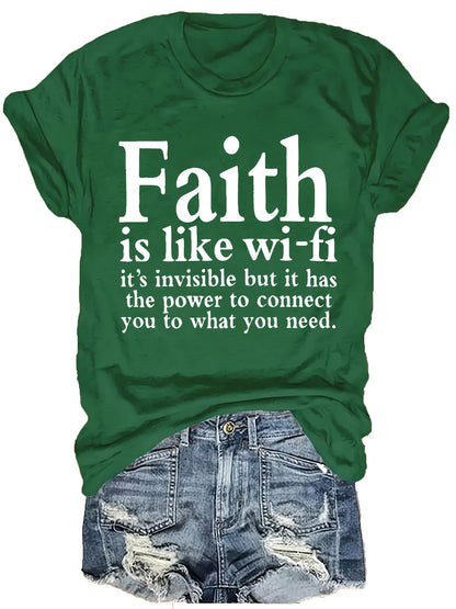 Women's Faith Graphic T-Shirt - Short Sleeve – Green option – main product image