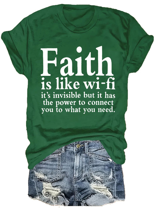 Women's Faith Graphic T-Shirt - Short Sleeve – Green option – main product image