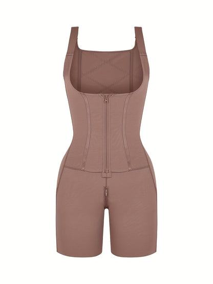 Women's Firm Control Shapewear Bodysuit - Solid Color Body Smoothing – view 3