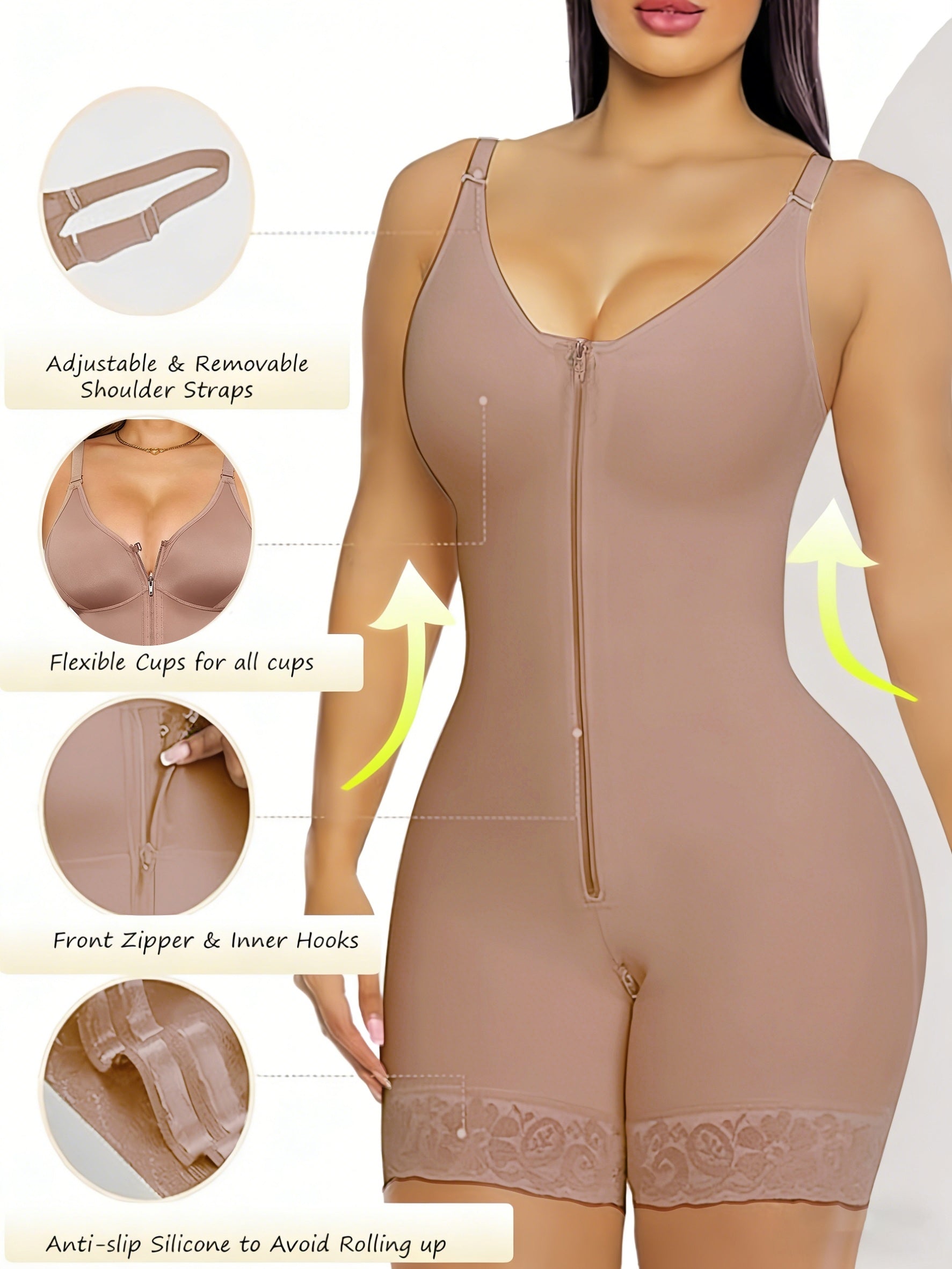 Women's Firm Control Shapewear Bodysuit - Zip Front Body Smoothing – view 12