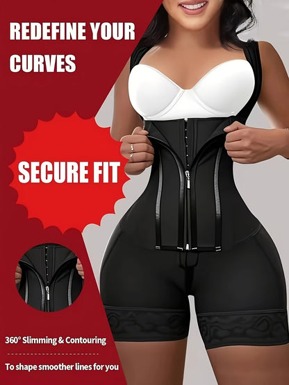 Women's Firm Control Shapewear Bodysuit - Zip Front Body Smoothing, Light Purple – view 9
