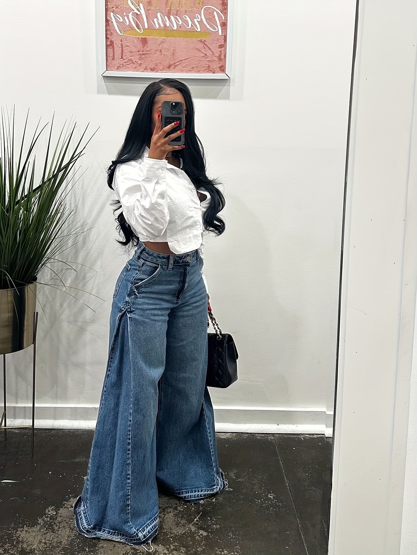 Women's Flare Jeans - Blue detail view