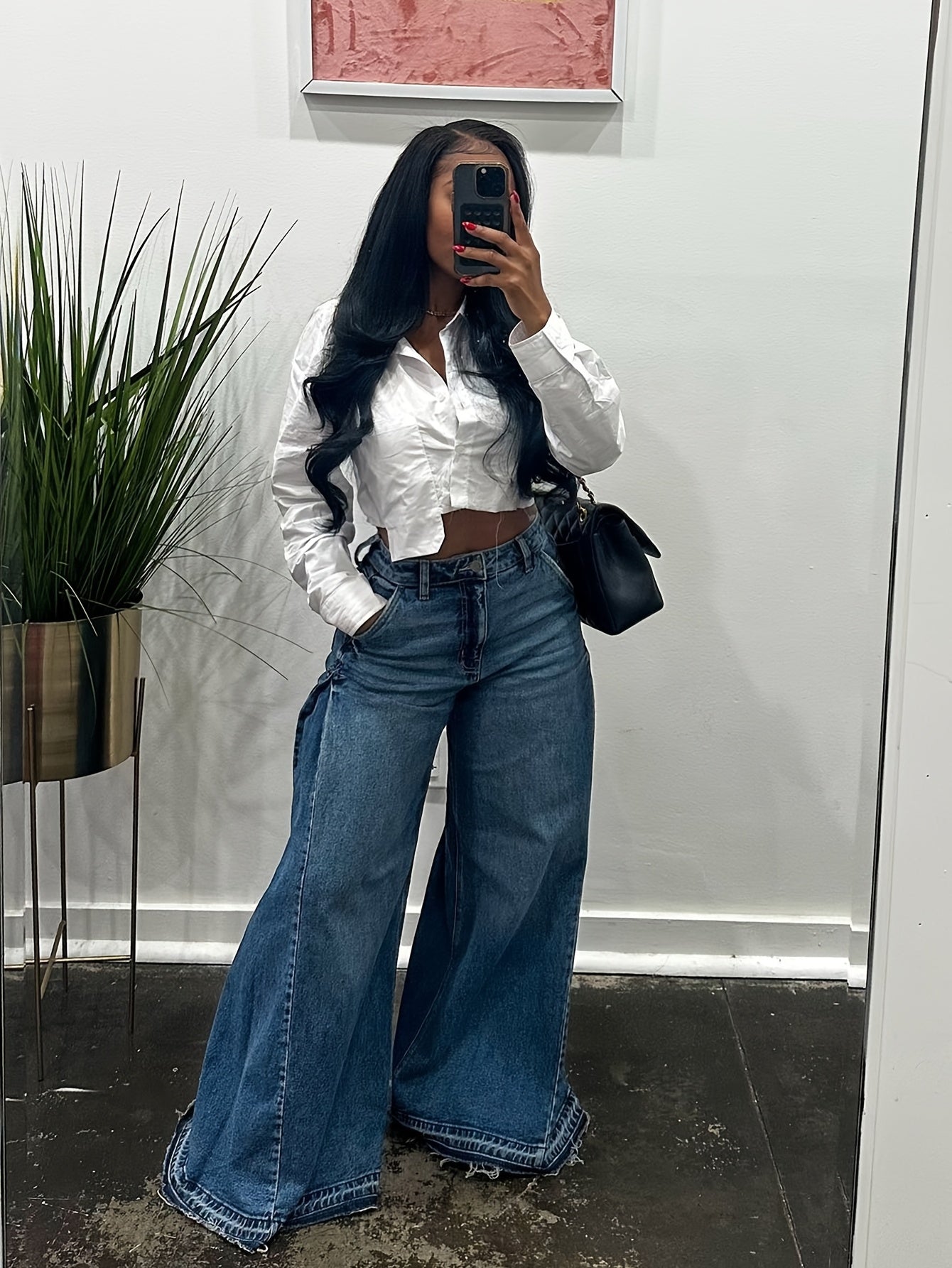 Women's Flare Jeans - Blue detail view