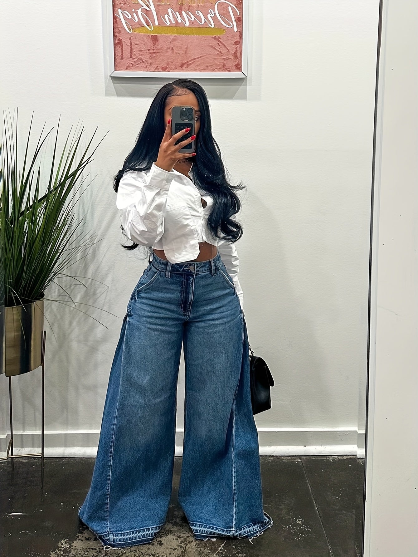 Women's Flare Jeans - Blue detail view