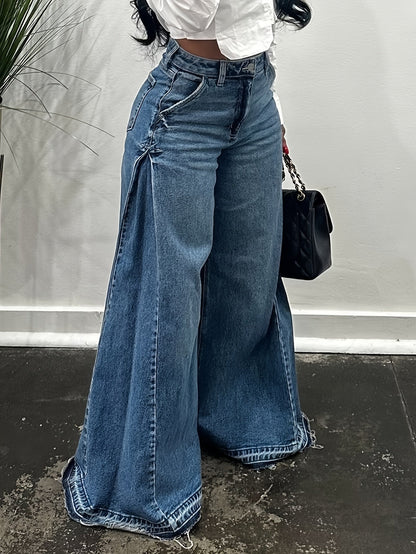 Women's Flare Jeans - Blue detail view