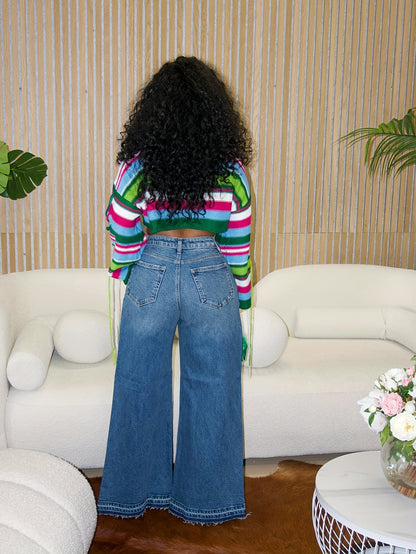 Women's Flare Jeans - Blue detail view