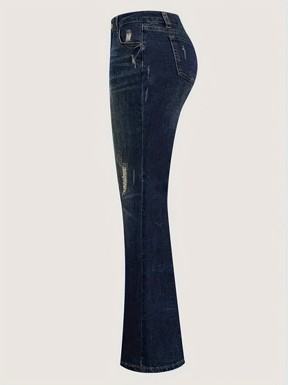 Women's Flare Jeans - Dark Blue detail view