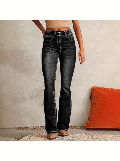 Women's Flare Jeans - Light Blue detail view