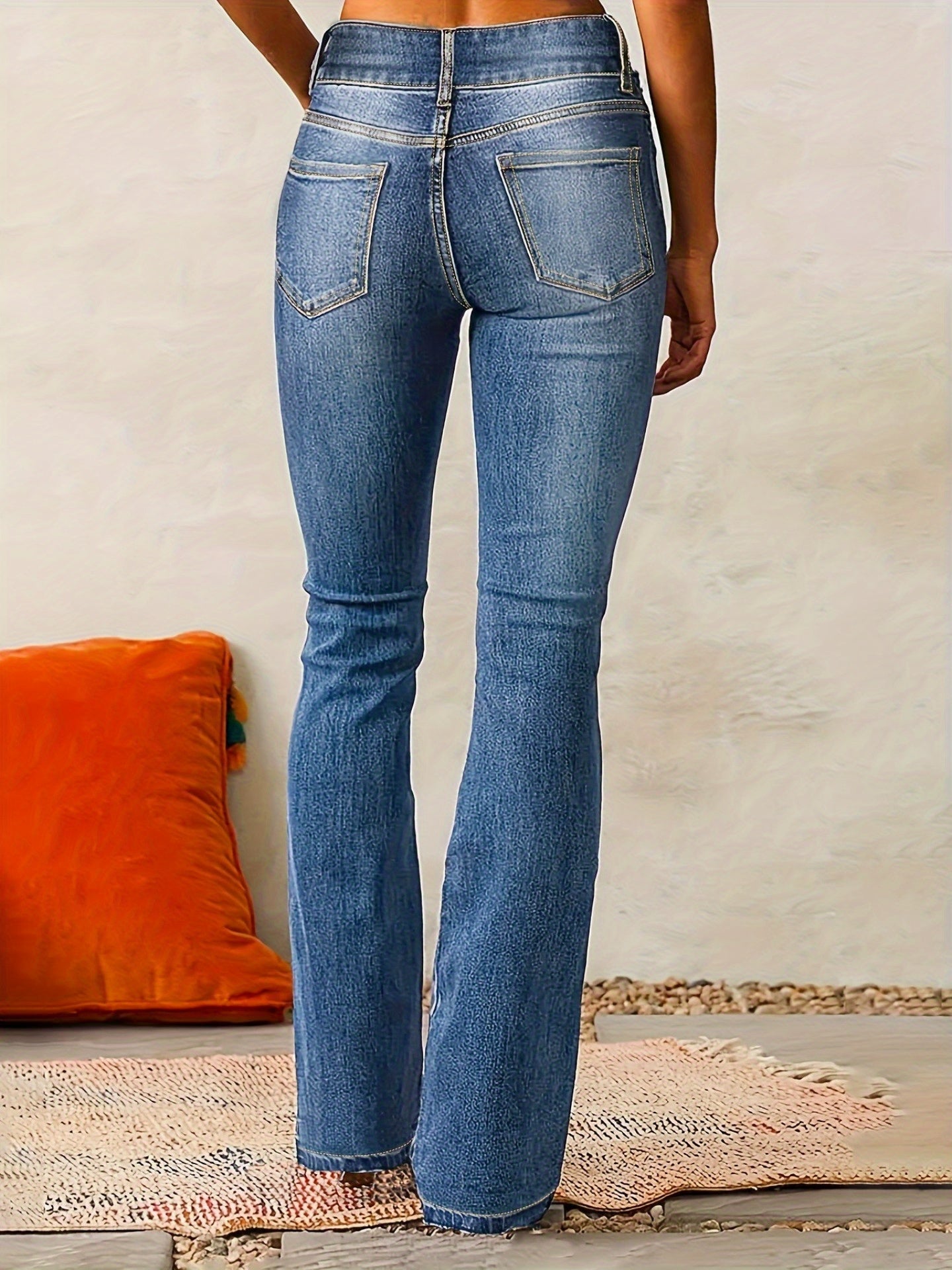 Women's Flare Jeans - Light Blue detail view