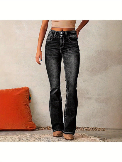 Women's Flare Jeans - Light Blue detail view