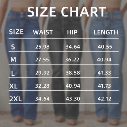 Women's Flare Jeans - Light Blue Button Detail Stretch detail view