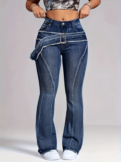 Women's Flare Jeans - Medium Blue detail view