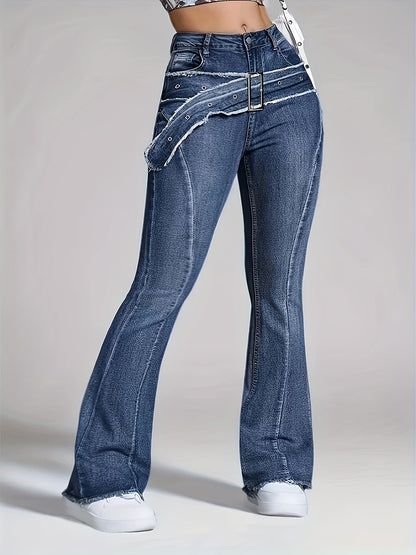 Women's Flare Jeans - Medium Blue detail view