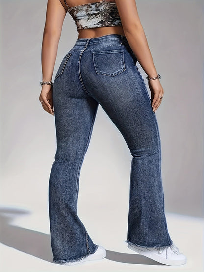 Women's Flare Jeans - Medium Blue detail view