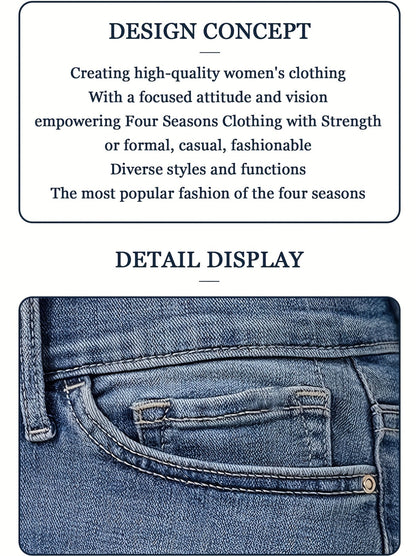 Women's Flare Jeans - Peacock Blue Pocket Detail Stretch detail view