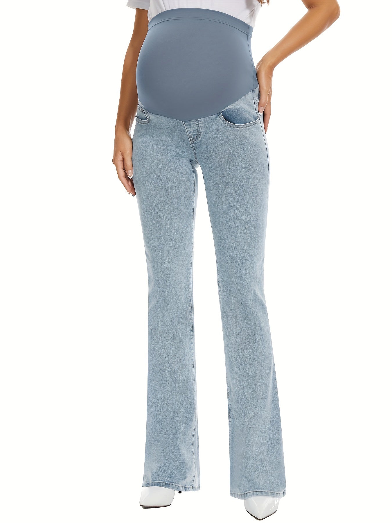 Women's Flare Jeans - Washed Black Pocket Detail detail view