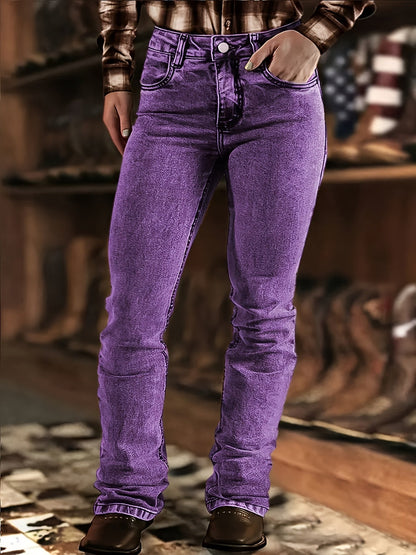 Women's Flare Pants – Brown / Purple detail view