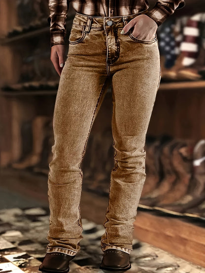 Women's Flare Pants – Brown / Purple detail view