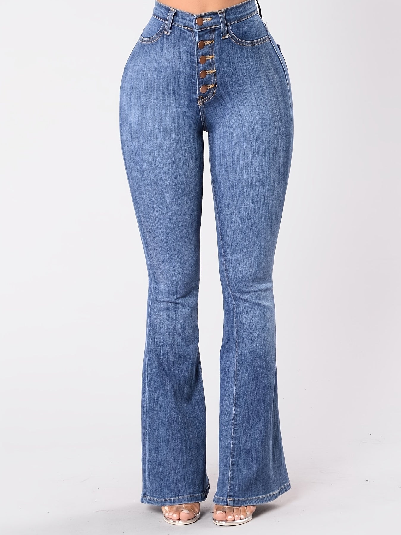 Women's Flare Pants - High Waist Flared Fit detail view