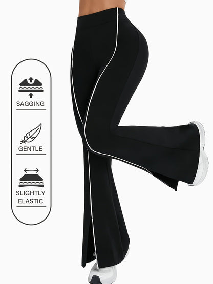 Women's Flare Pants - High Waist Flared leg detail view