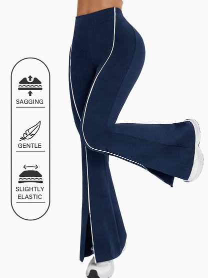 Women's Flare Pants - High Waist Flared leg detail view