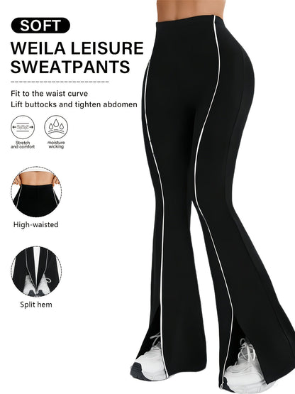 Women's Flare Pants - High Waist Flared leg detail view