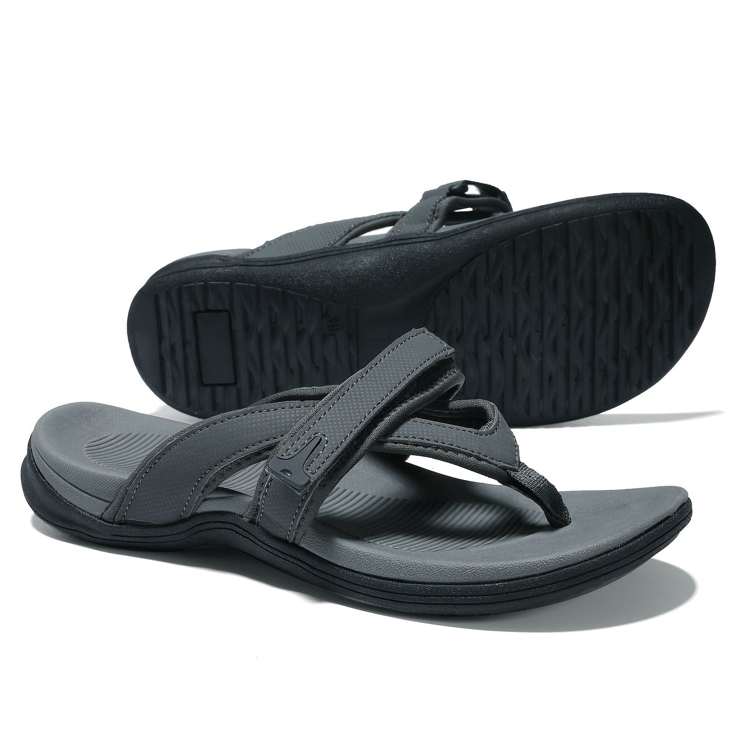 Women's Flip Flops – Comfort Fit for Everyday Wear – Black / Grey – Black option – view 5