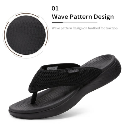 Women's Flip Flops – Cushioned Comfort Lightweight for Everyday Wear – Beige – view 9