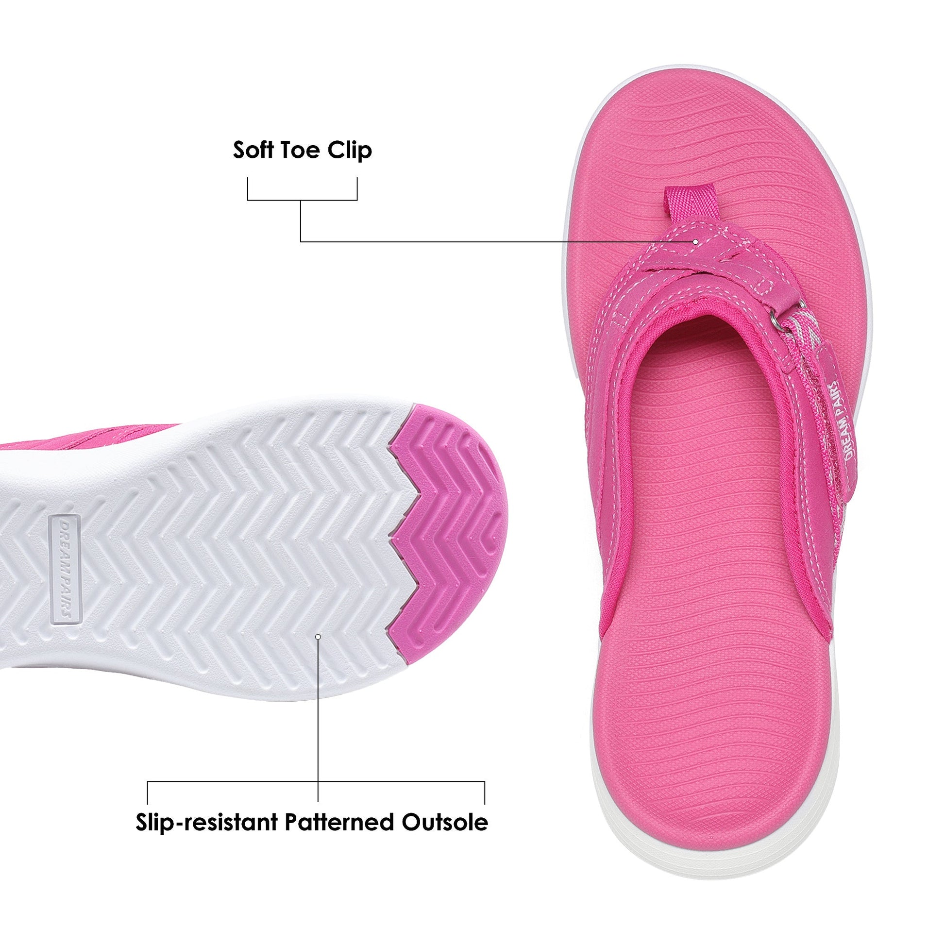 Women's Flip Flops – Cushioned Lightweight for Summer & Beach – view 2