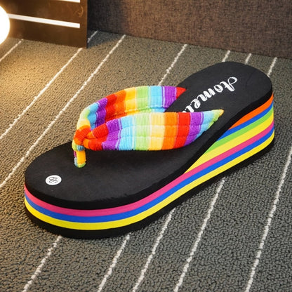 Women's Flip Flops – Platform Sole for Beach & Water – Black option – view 3