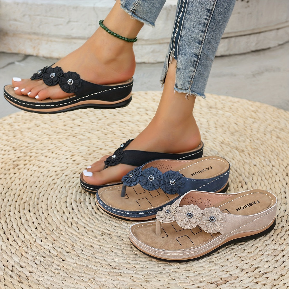 Women's Flip Flops - Slip-On Platform Sole for Everyday Wear – view 4