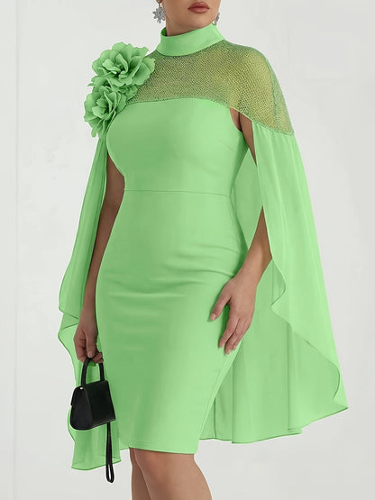 Women's Floral Bodycon Dress – Green option – view 3