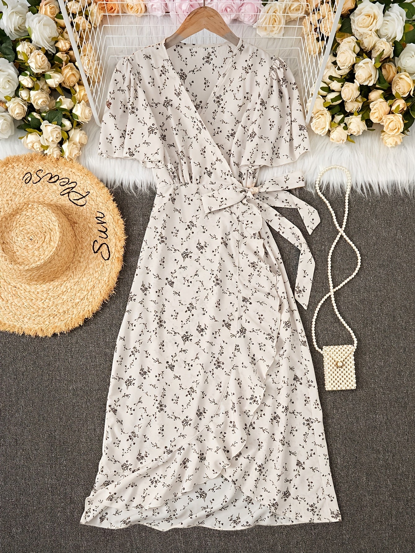 Women's Floral Casual Dress - Ruffle – main product image