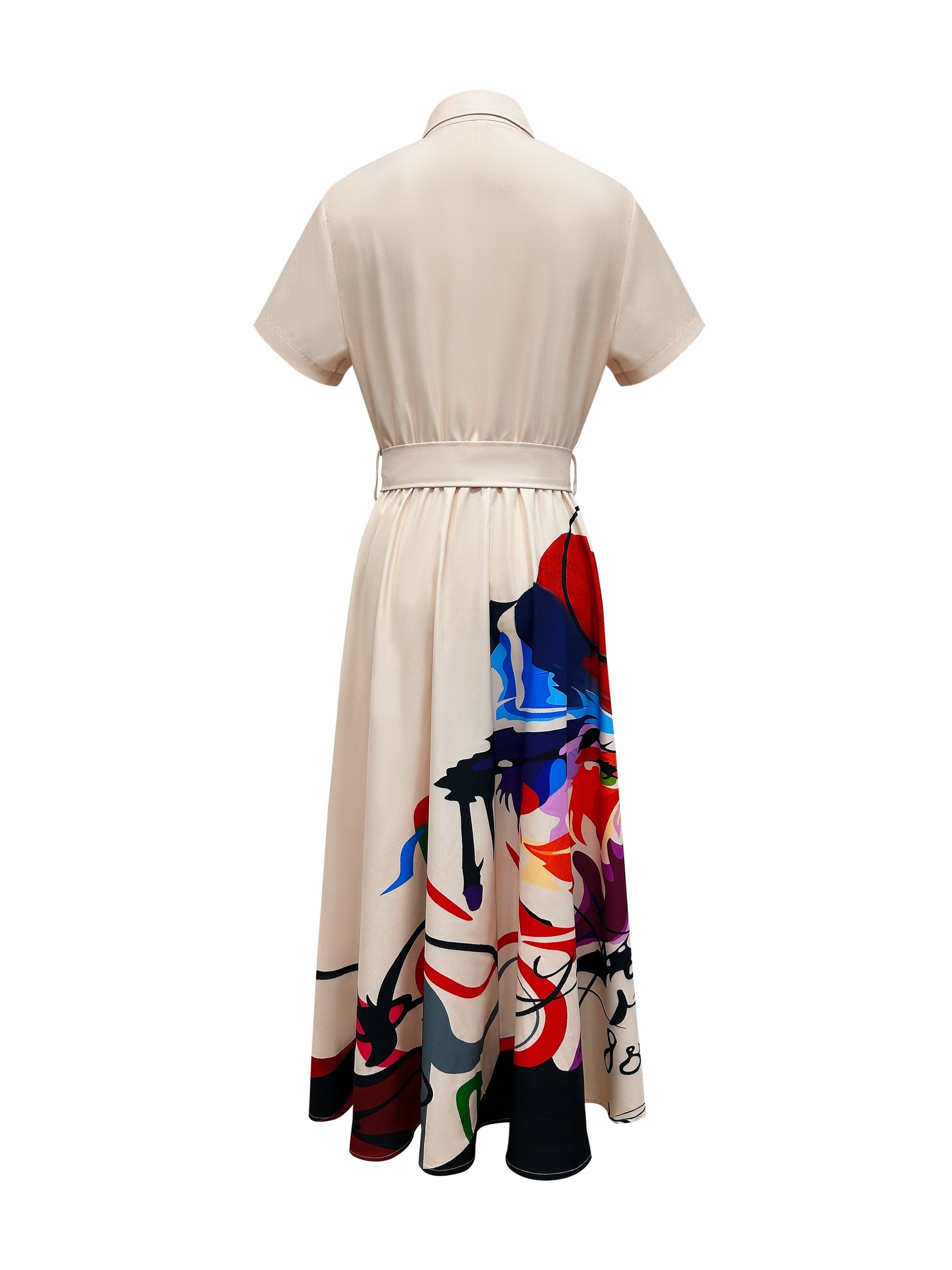 Women's Floral Collared Midi A-Line Dress - Button Front detail view