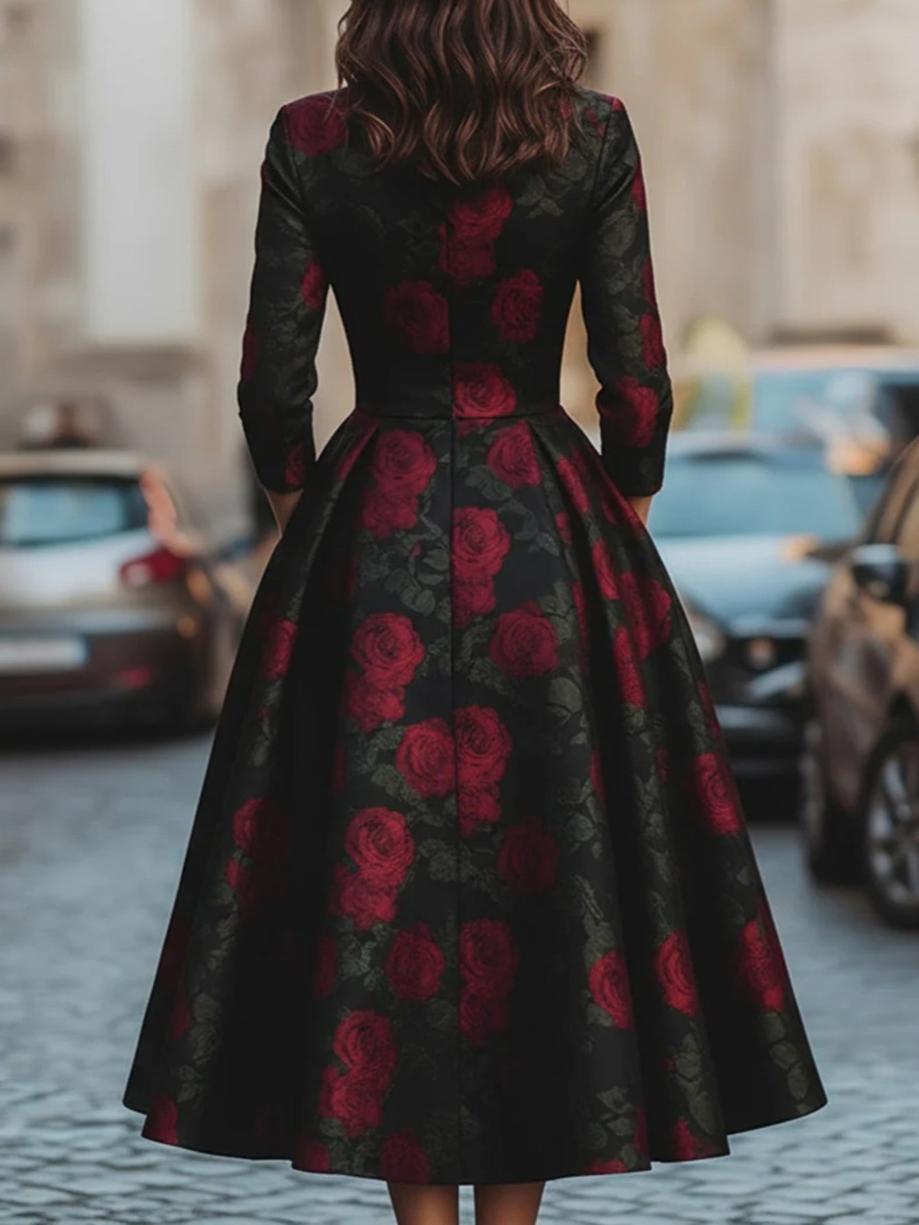 Women's Floral Evening Dress - Regular Fit detail view