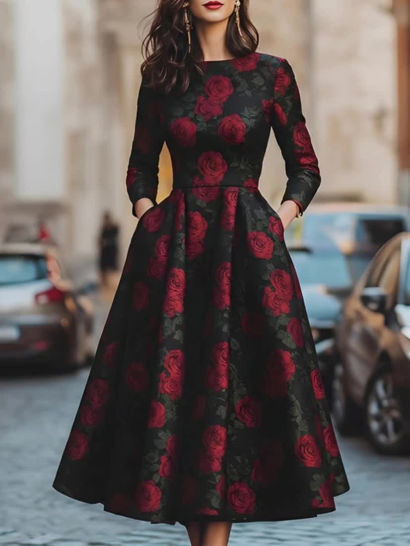 Women's Floral Evening Dress - Regular Fit detail view
