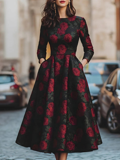 Women's Floral Evening Dress - Regular Fit detail view