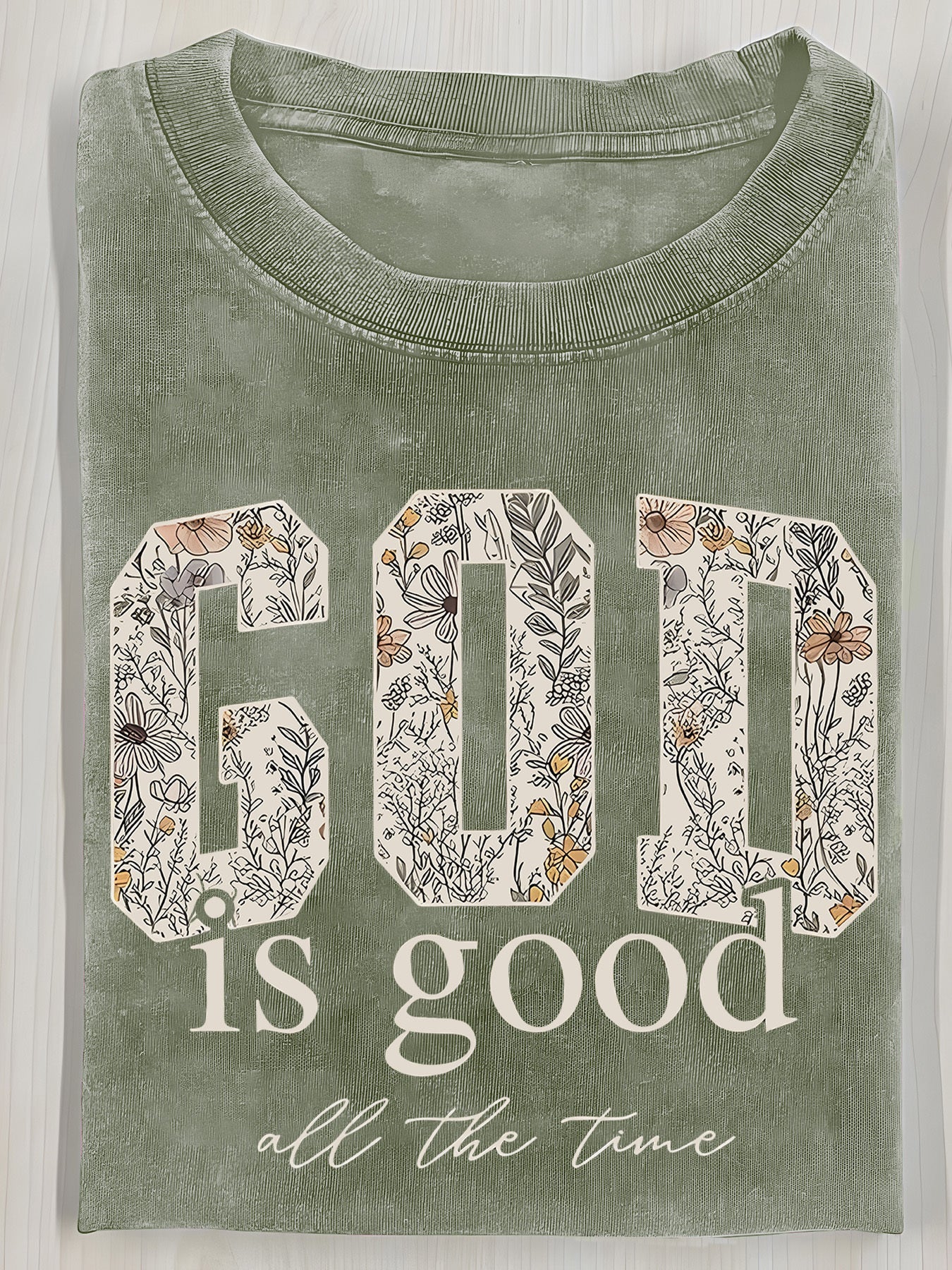Women's Floral Graphic T-Shirt - Round Neck Short Sleeve – 5-Color Selection – view 3