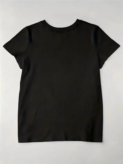 Women's Floral Graphic T-Shirt - Round Neck Short Sleeve – Sizes 0XL–5XL detail view