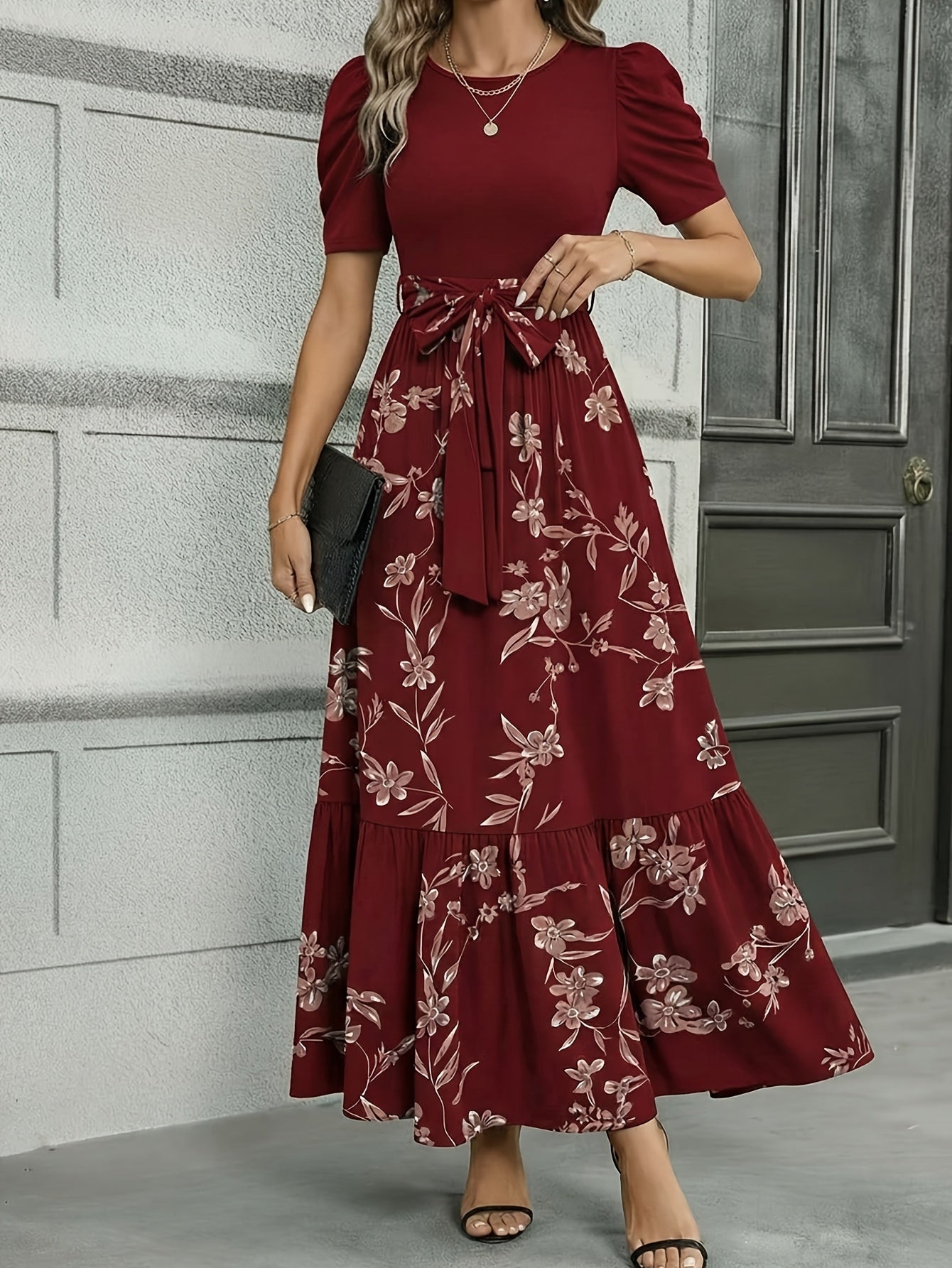 Women's Floral Maxi Casual Dress detail view