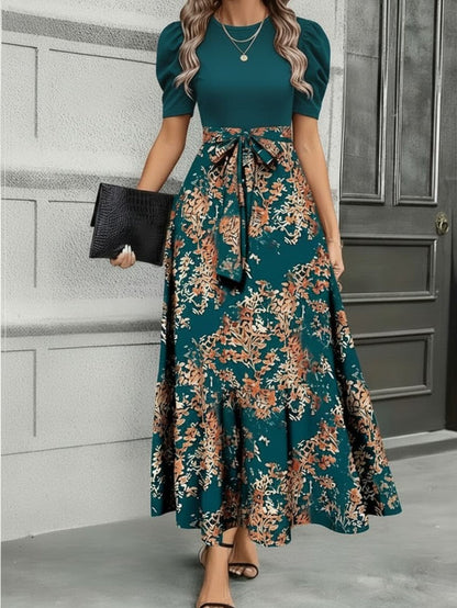 Women's Floral Maxi Casual Dress – Red option – main product image
