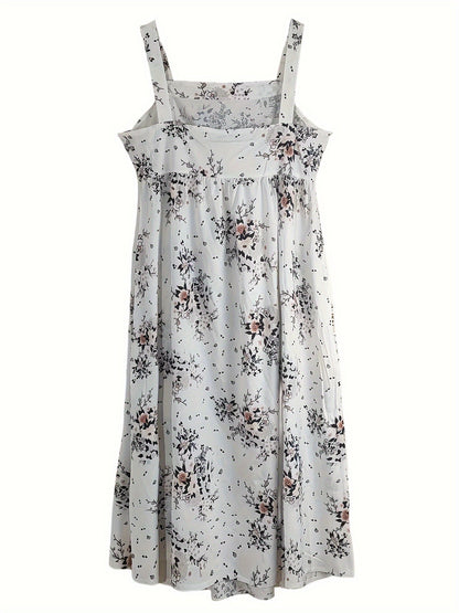 Women's Floral Maxi Casual Dress - Sleeveless detail view