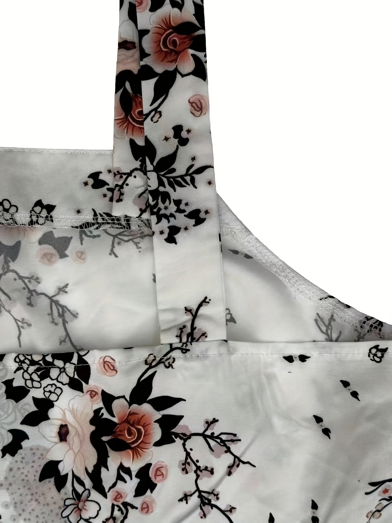 Women's Floral Maxi Casual Dress - Sleeveless detail view