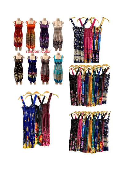 Women's Floral Mini Dress 3-Pack - Boho Square Neck Style detail view
