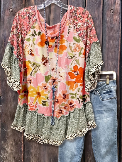 Women's Floral Print Blouse - Floral Print – view 3