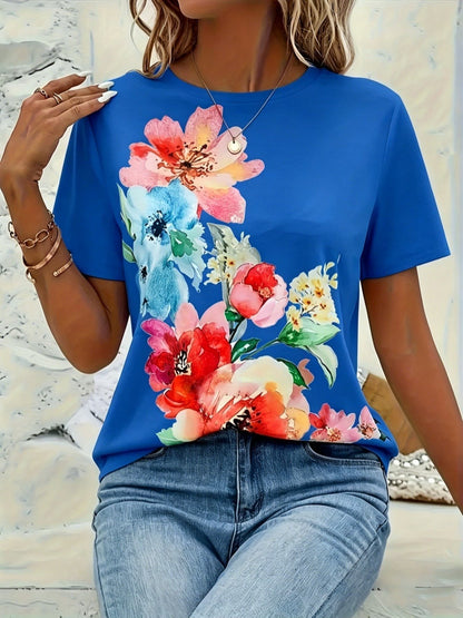 Women's Floral Print Blouse - Regular Fit – Crew Neck – White option – view 15