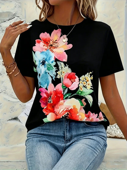 Women's Floral Print Blouse - Regular Fit – Crew Neck – White option – view 16