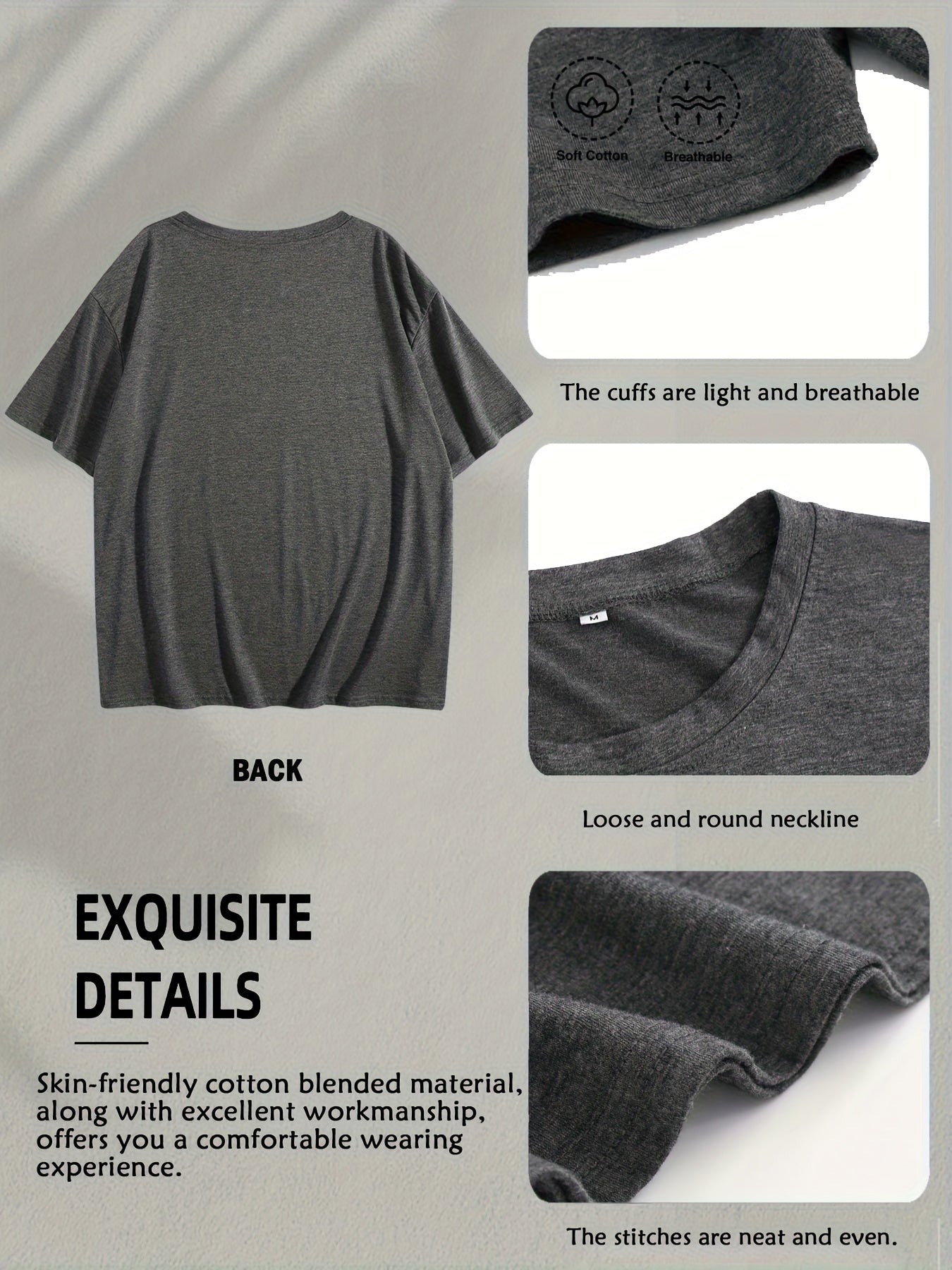 Women's Floral Print T-Shirt - Classic Neck Short Sleeve detail view