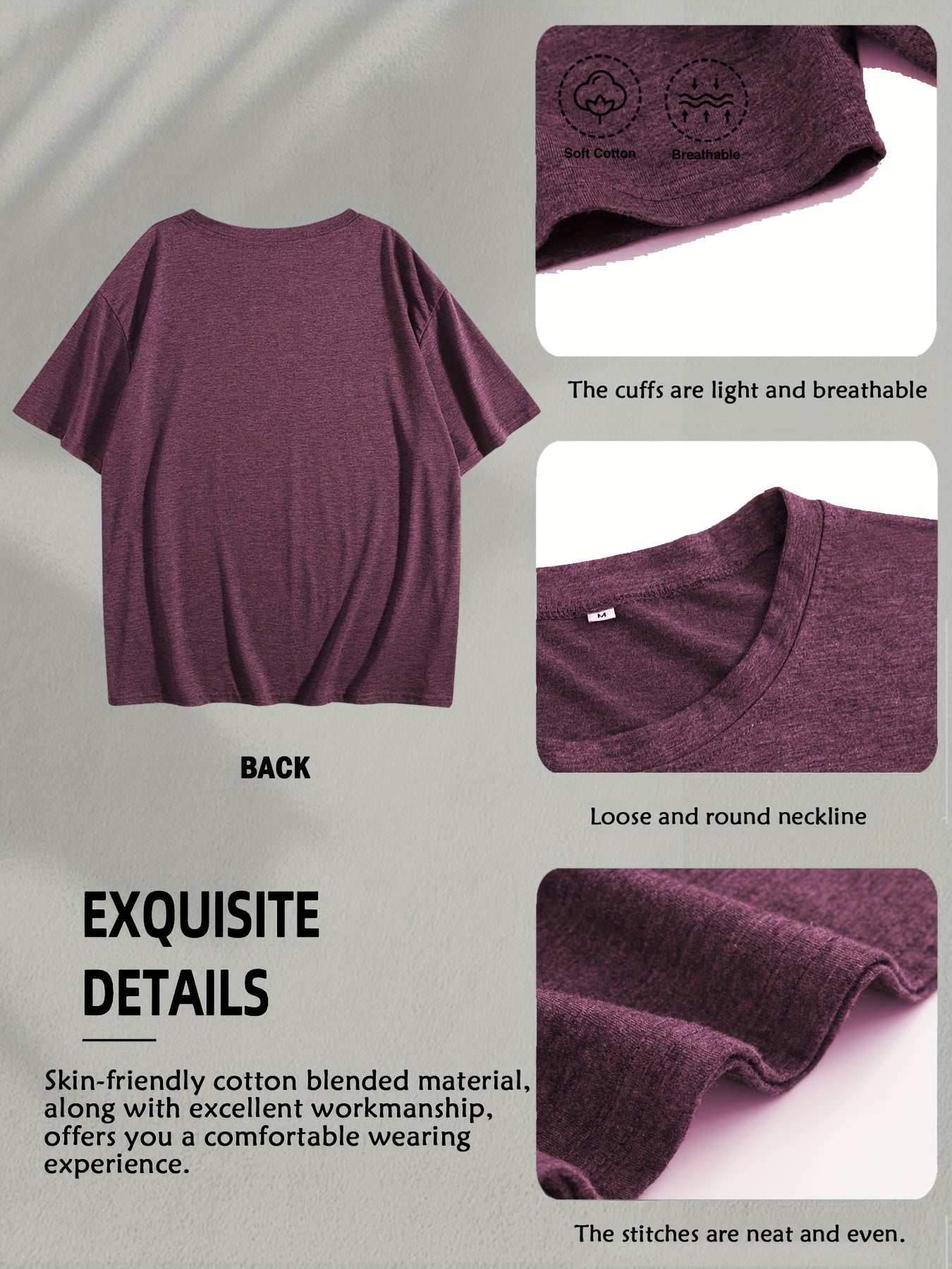 Women's Floral Print T-Shirt - Classic Neck Short Sleeve detail view