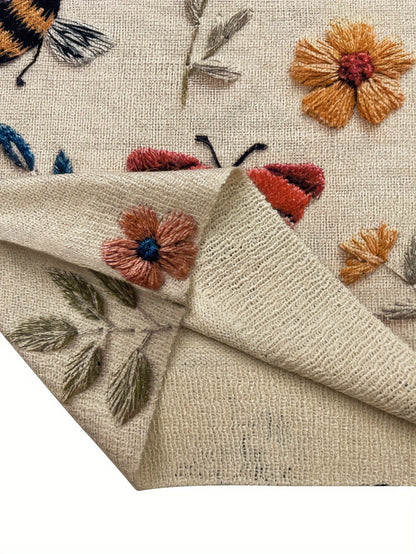 Women's Floral Sweater - Crew Neck Long Sleeve detail view